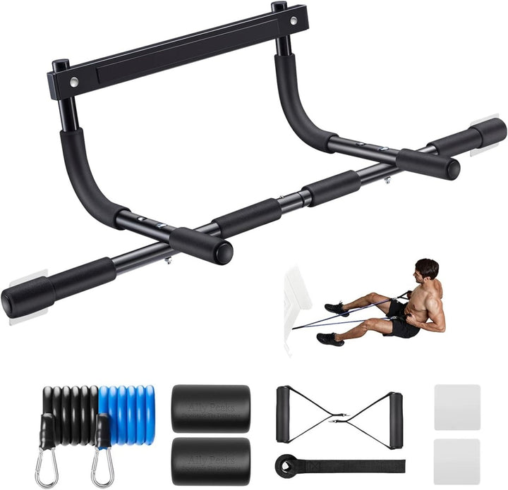 PowerGrip Klimmzugstange – Robust Türrahmen-Klimmzugstange – Belastbarkeit: 200 kg – Verschiedene Griffmöglichkeiten für einumfassendes Oberkörpertraining