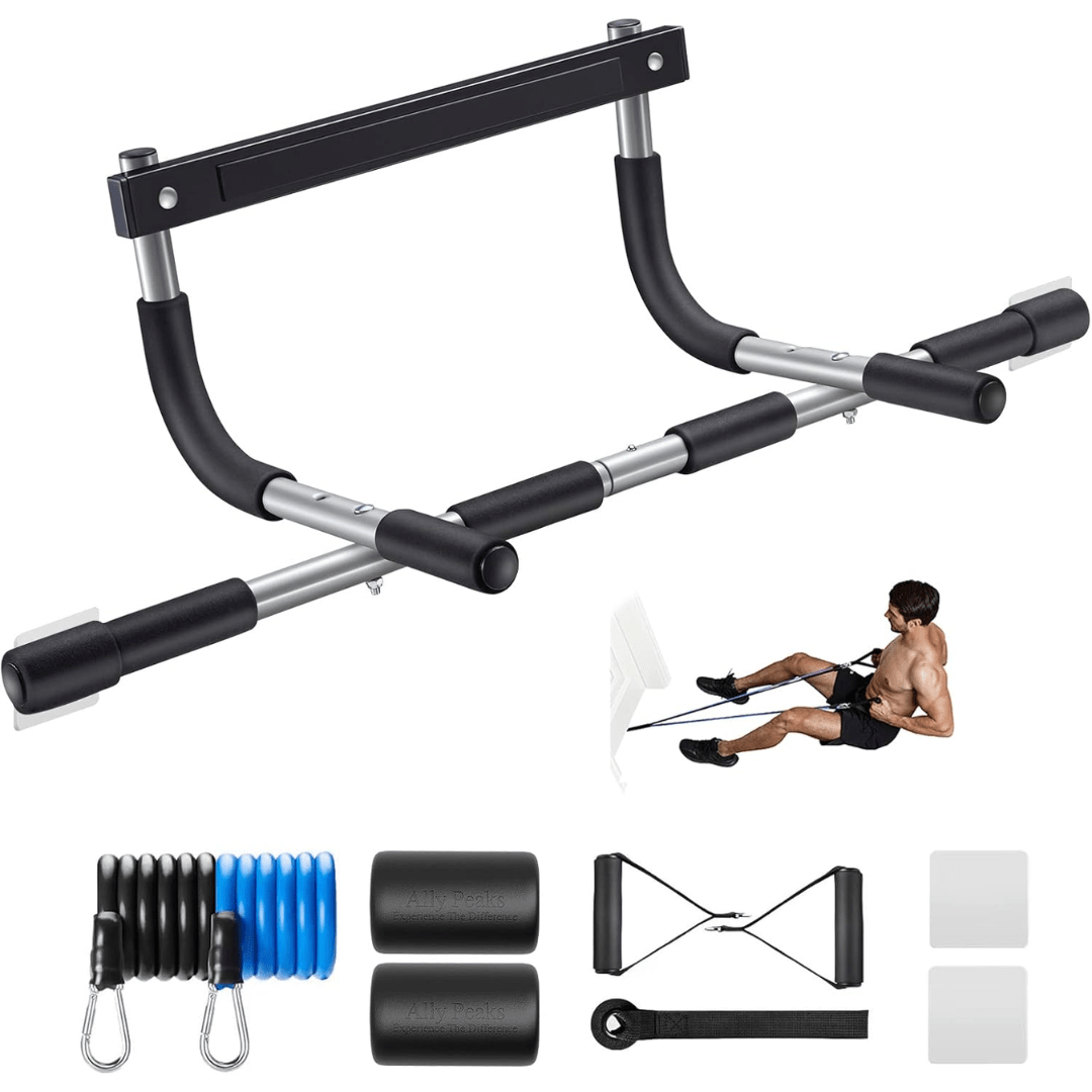 PowerGrip Klimmzugstange – Robust Türrahmen-Klimmzugstange – Belastbarkeit: 200 kg – Verschiedene Griffmöglichkeiten für einumfassendes Oberkörpertraining