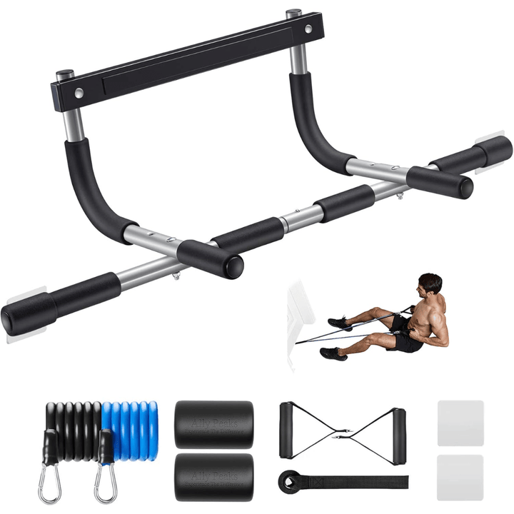 PowerGrip Klimmzugstange – Robust Türrahmen-Klimmzugstange – Belastbarkeit: 200 kg – Verschiedene Griffmöglichkeiten für einumfassendes Oberkörpertraining