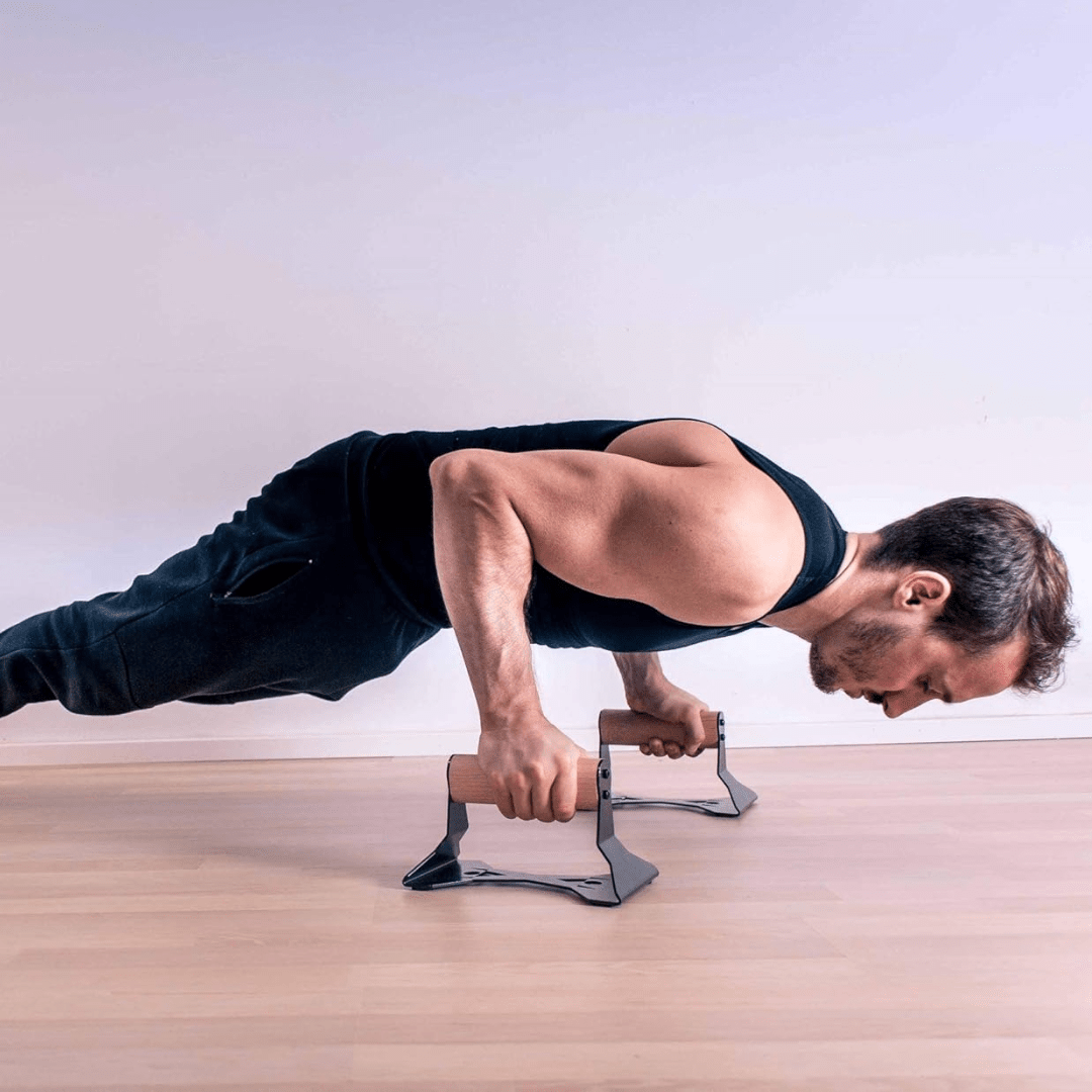 Skanto | PowerGrip Tre Push Parallettes – Ergonomiske Håndstående Stenger med Antiskli Bunn for Styrketrening