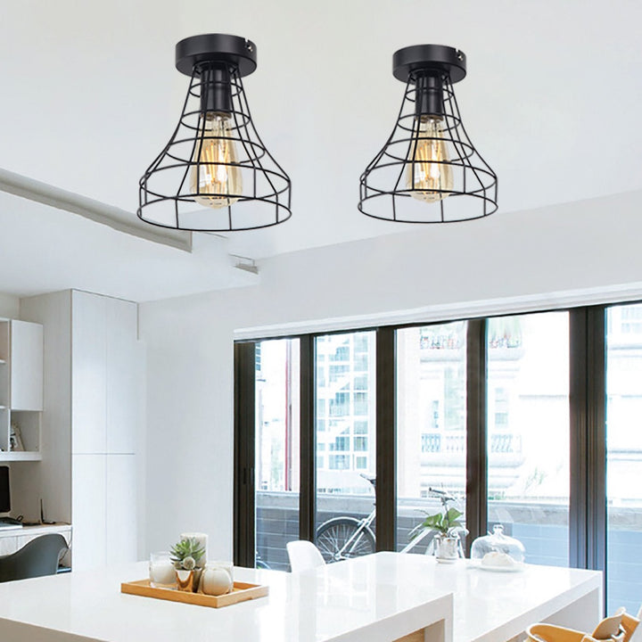 Skanto | Vintage Jern Svart Tak LED Lys