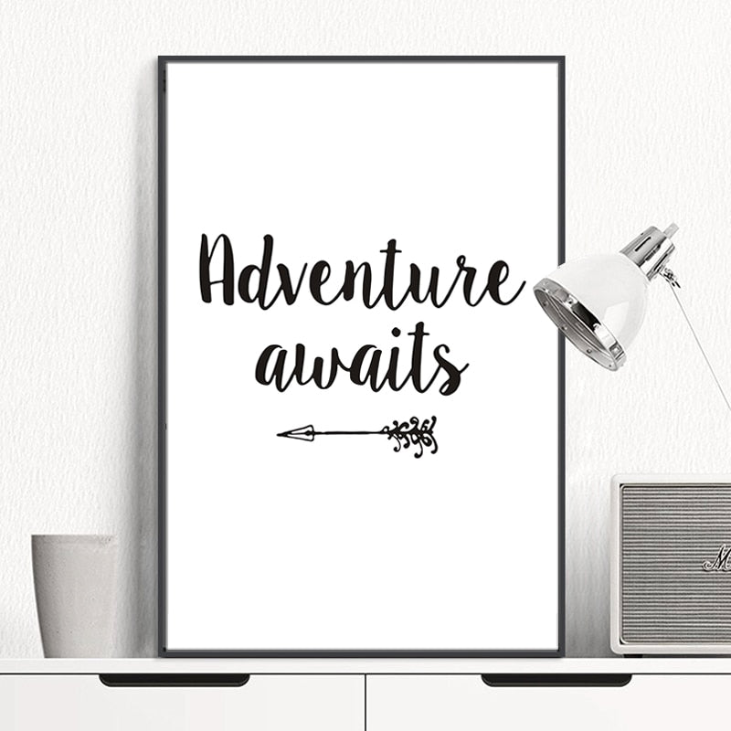 Adventure Awaits Pfeil - Lerret Veggkunst Maleri | Skanto