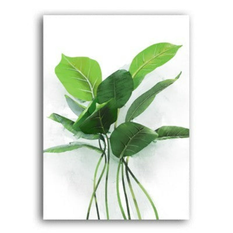 Nordic Green Refresh Minimalistiske Blader - Lerretsbilde