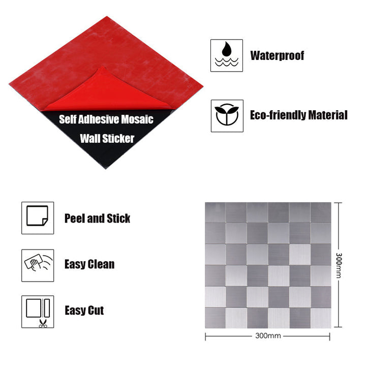 Skanto | 3D Metall Selvklebende Murstein Klistermerker