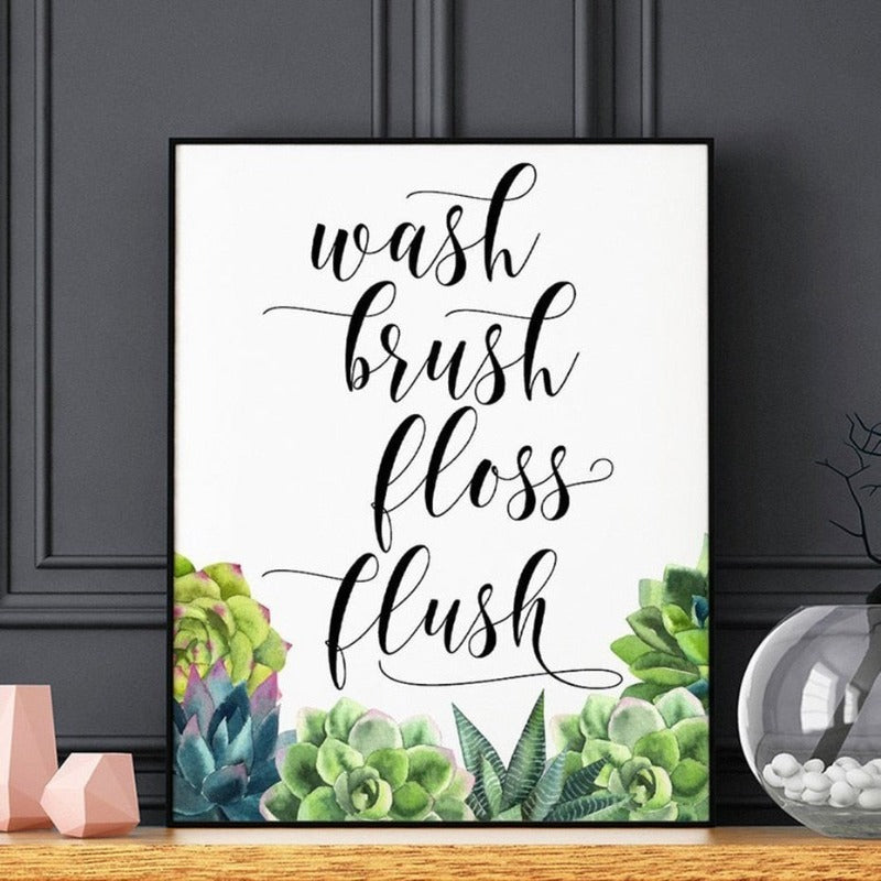 Moderne Vask Pensel Floss Flush Kaktus Trykk - Lerret Veggkunst Maleri