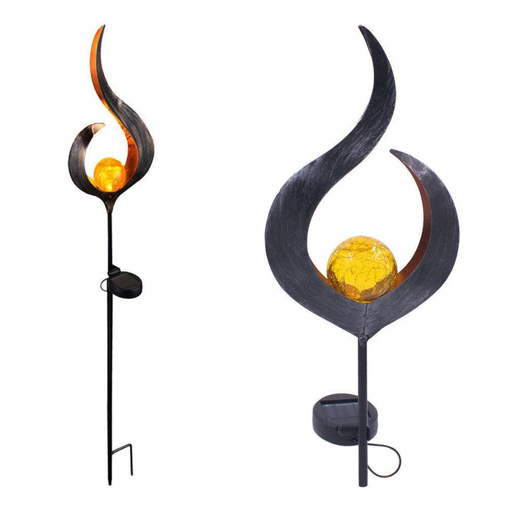 Skanto | IgnisLuxe LED Hagebelysning med Kunstig Flammeutseende | Solcelledrevet | Stemningsfull Utendørsbelysning | Dekor for Hage og Terrasse