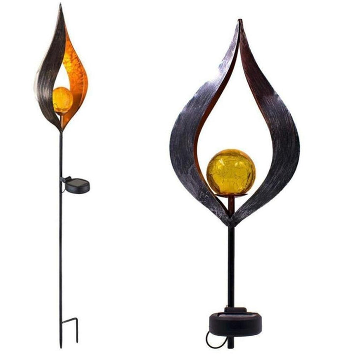 Skanto | IgnisLuxe LED Hagebelysning med Kunstig Flammeutseende | Solcelledrevet | Stemningsfull Utendørsbelysning | Dekor for Hage og Terrasse