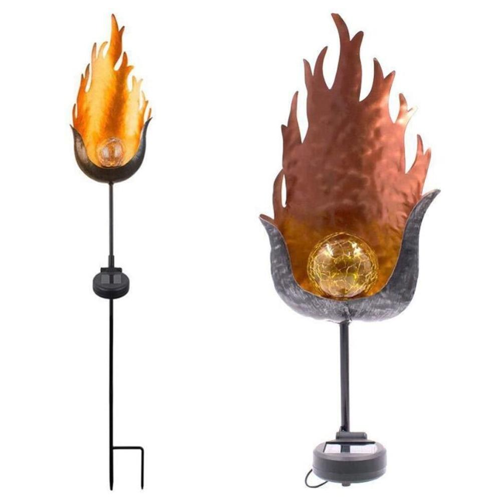 Skanto | IgnisLuxe LED Hagebelysning med Kunstig Flammeutseende | Solcelledrevet | Stemningsfull Utendørsbelysning | Dekor for Hage og Terrasse