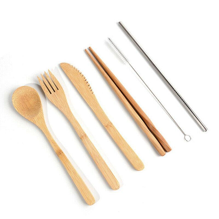 Skanto | 6 Pc Bambus Reise Bestikk Sett