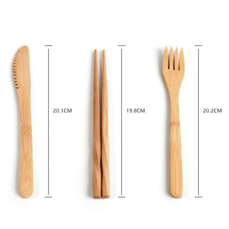 Skanto | 6 Pc Bambus Reise Bestikk Sett