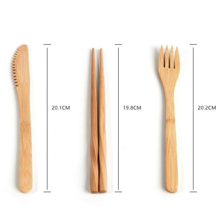 Skanto | 6 Pc Bambus Reise Bestikk Sett