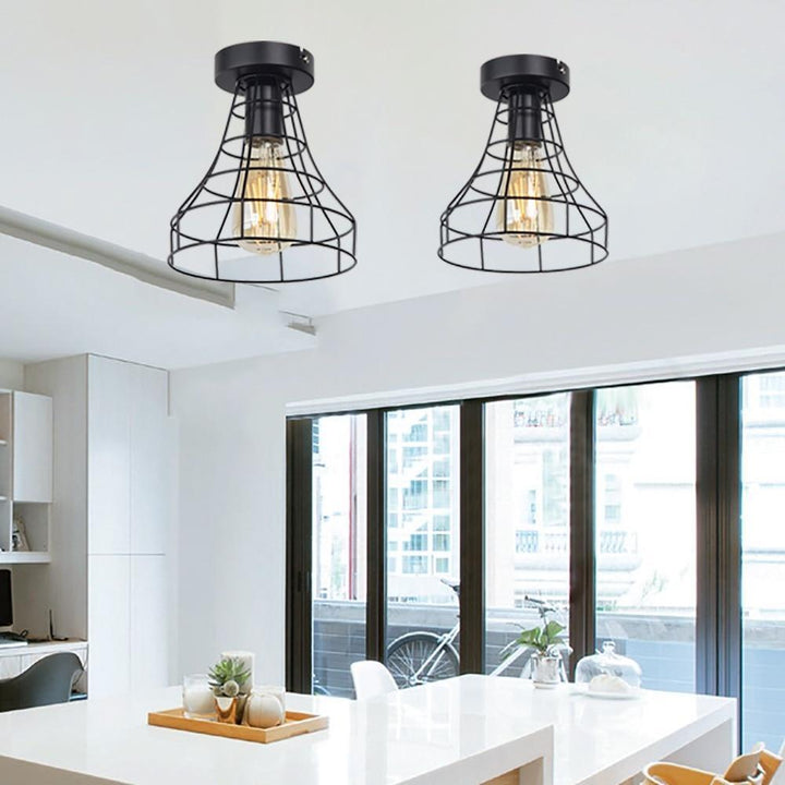 Skanto | Vintage Jern Svart Tak LED Lys