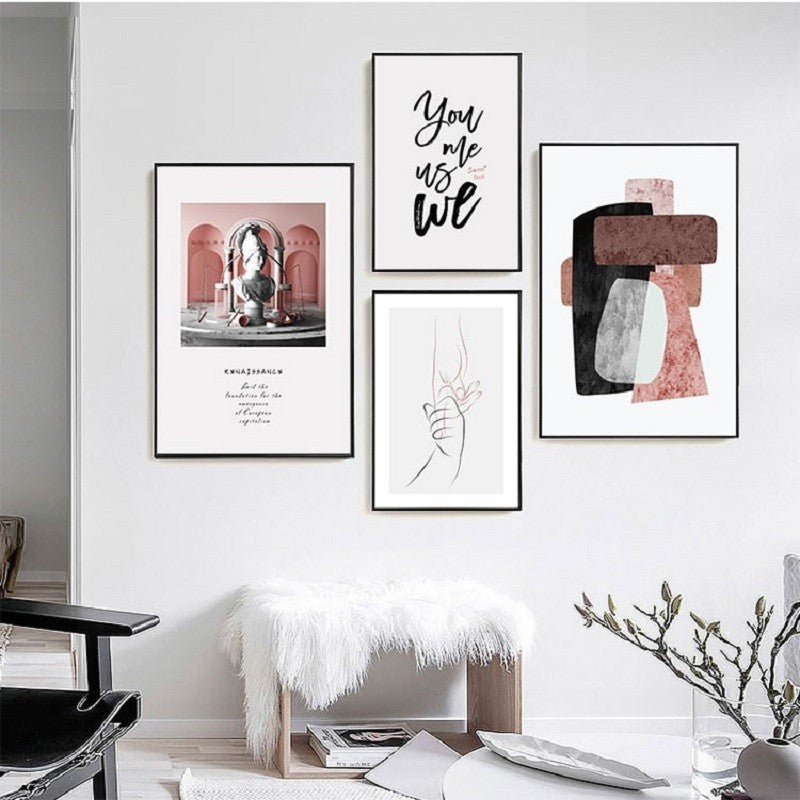 Vintage geometrisk abstrakt marmor lerretsbilde