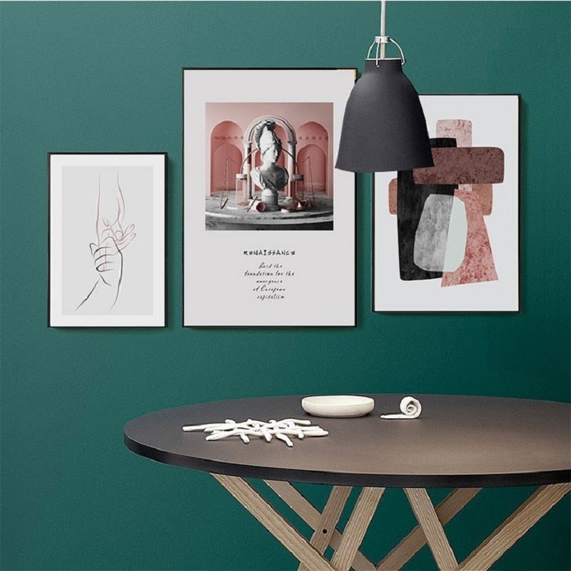 Vintage geometrisk abstrakt marmor lerretsbilde