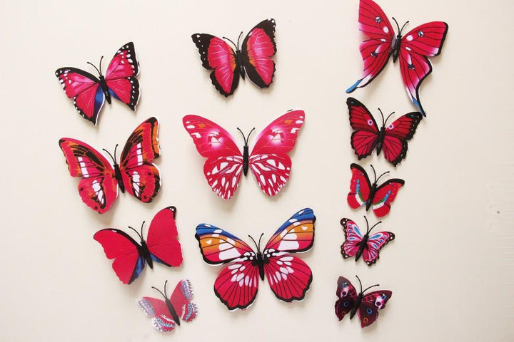 Butterfly 3D Veggklistremerker - 12 Stykker | Skanto