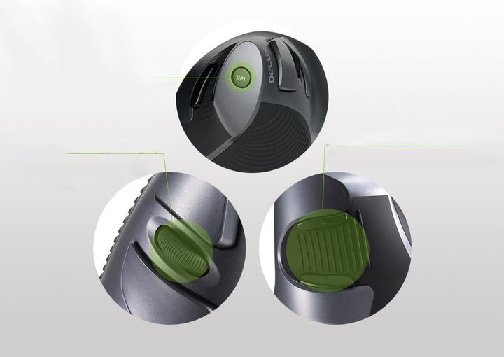 Ergonomisk Vertikal Trådløs 6 Knapper Mus | Skanto