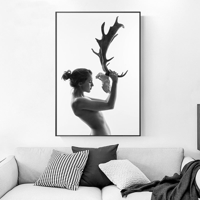 Antlers Kvinner - Lærret Veggkunst Maleri | Skanto