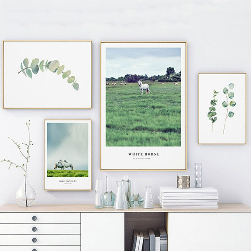 Natur-Gressland-Hesteblad - Lerretbilde