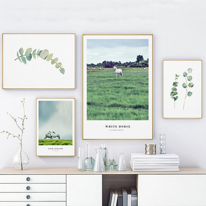 Natur-Gressland-Hesteblad - Lerretbilde