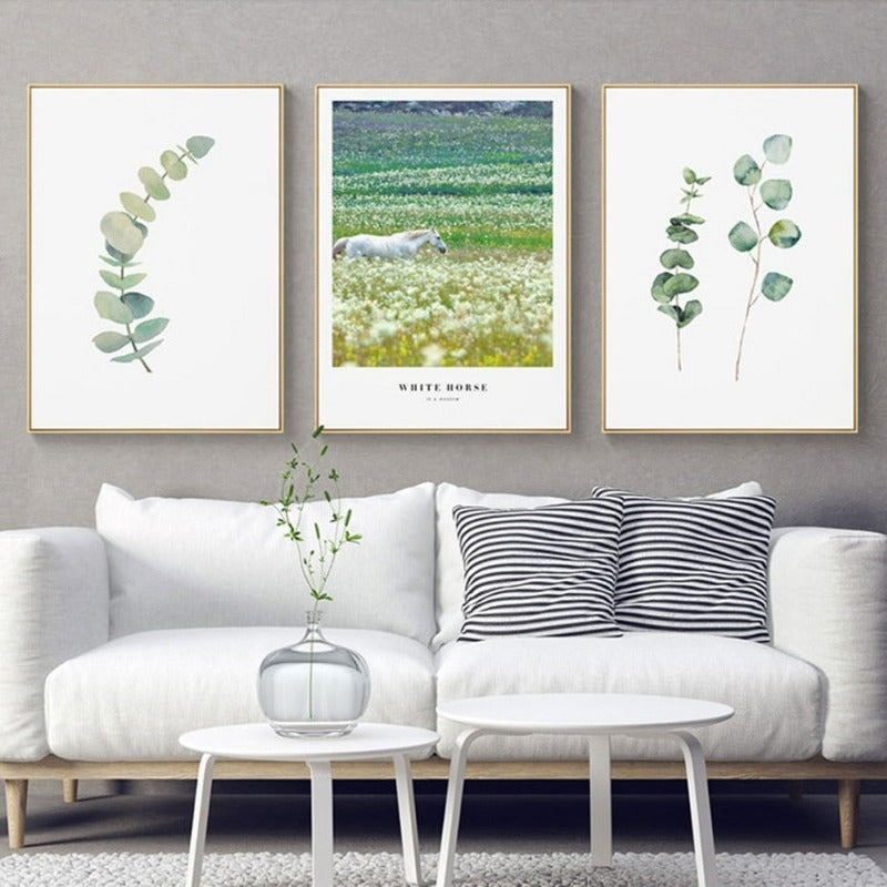 Natur-Gressland-Hesteblad - Lerretbilde