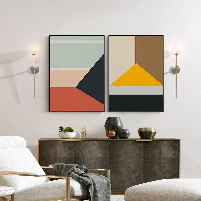 Skandinaviske geometriske trykkplakater nordisk - lerretbilde