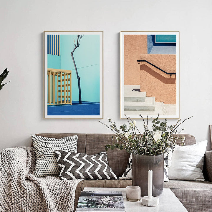 POP Fashion Bygning - Lerret Veggkunst Maling
