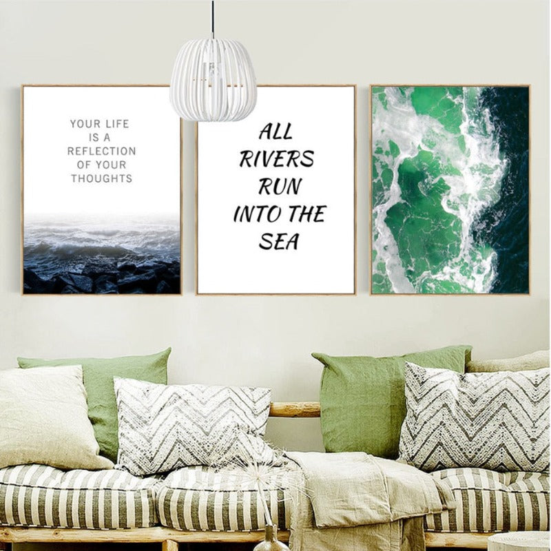 Nordisk havlandskap – Inspirerende livssitat – Lerretbilde