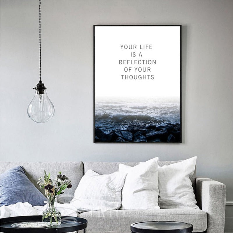 Nordisk havlandskap – Inspirerende livssitat – Lerretbilde