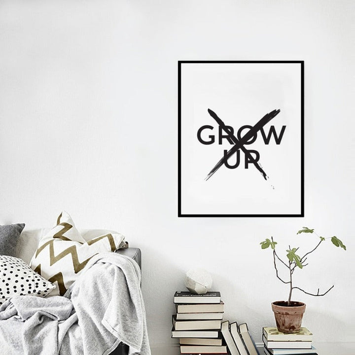 Vil ikke bli voksen - Lerretsveggkunst Maleri