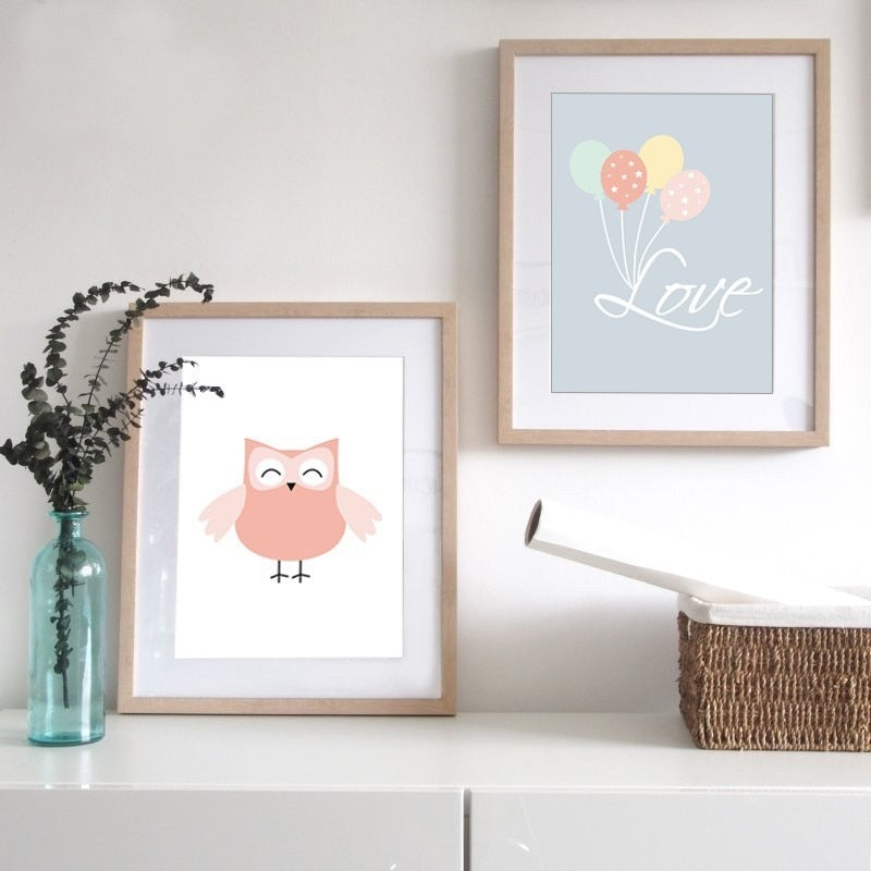 Love Owl - Lerret Veggkunst Maleri