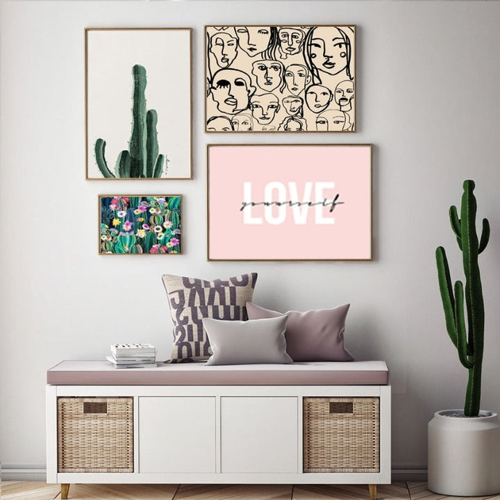 Vakker abstrakt Love-Yourself - lerret veggkunst maleri | Skanto