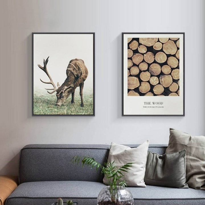Nordisk elg, planter, kreative ord - lerretsbilde