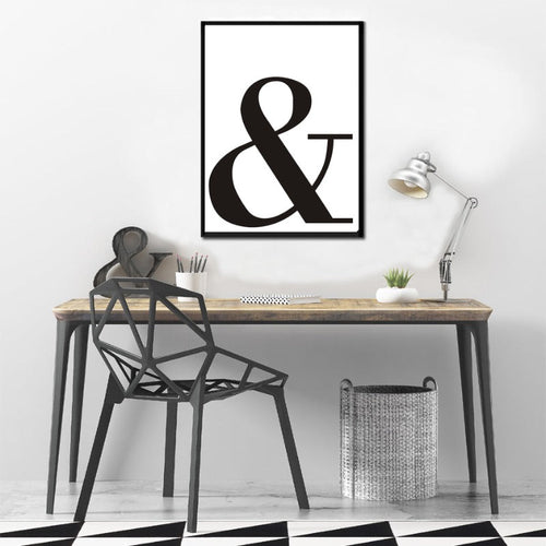 Ampersand-symbol - lerret veggkunst maleri | Skanto
