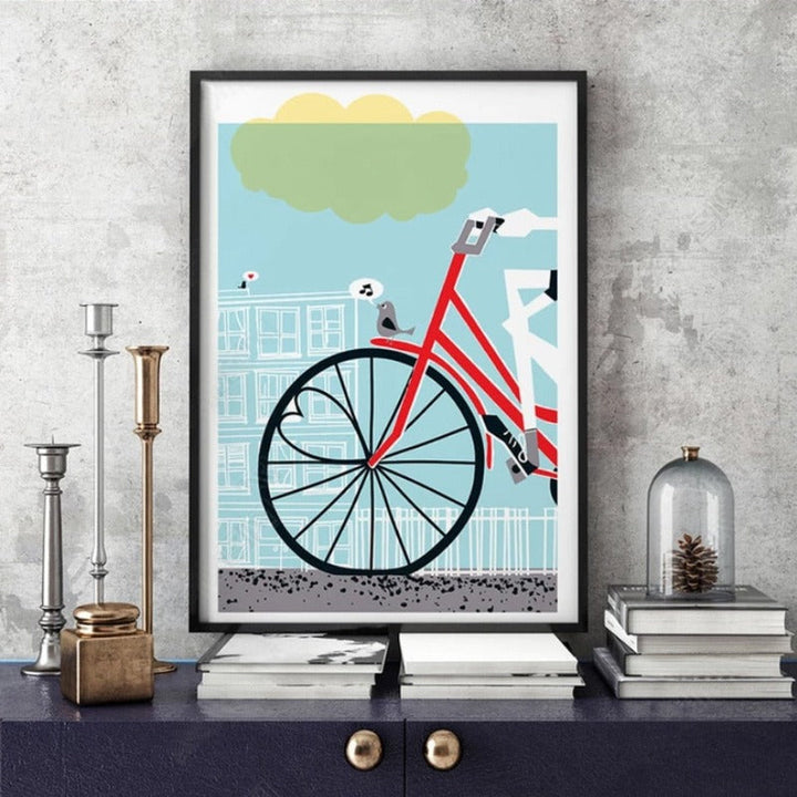 Love Is All You Need Sykkel Plakat - Lerret Veggkunst Maling