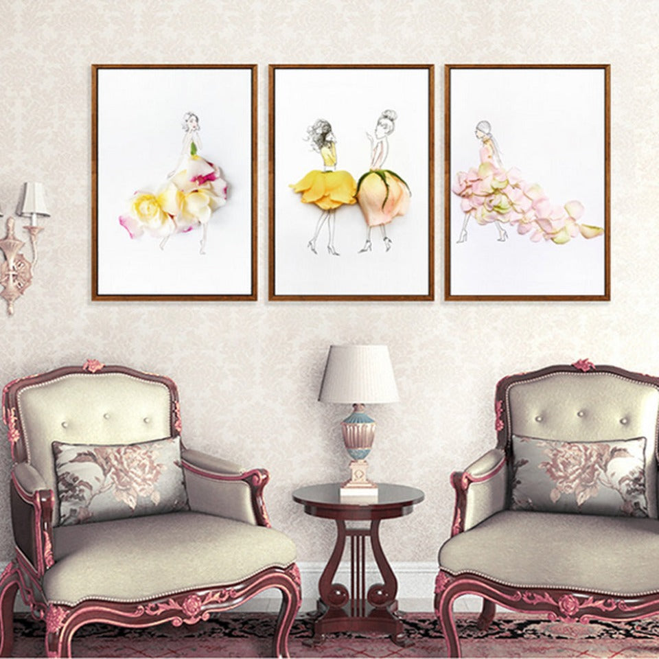 Rose petal dress – Canvas print