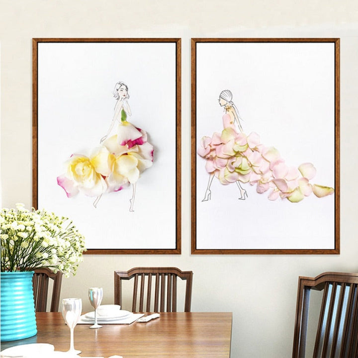 Rose petal dress – Canvas print