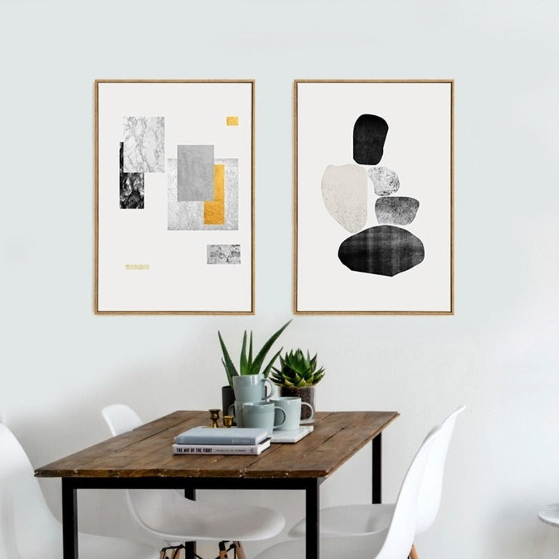 Abstract Geometrisk Nordisk - Lærred Veggkunst Maleri | Skanto