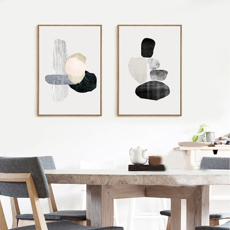Abstract Geometrisk Nordisk - Lærred Veggkunst Maleri | Skanto