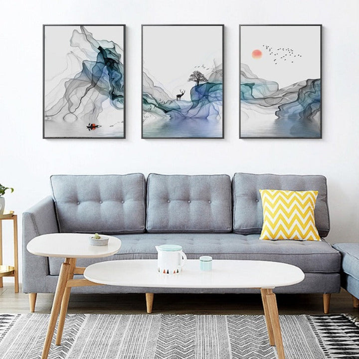 Abstract Sunrise - Lerret Veggkunst Maleri | Skanto