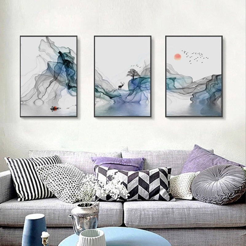 Abstract Sunrise - Lerret Veggkunst Maleri | Skanto