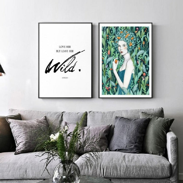 Nordic Refresh Jente Plakat Veggbilde - Lerretsbilde