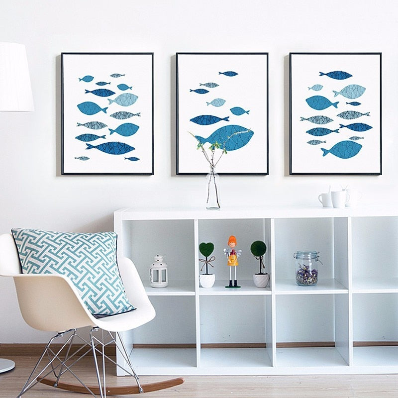Fisk-Canvas Veggkunst Maleri