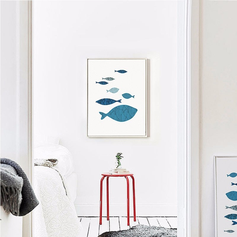 Fisk-Canvas Veggkunst Maleri