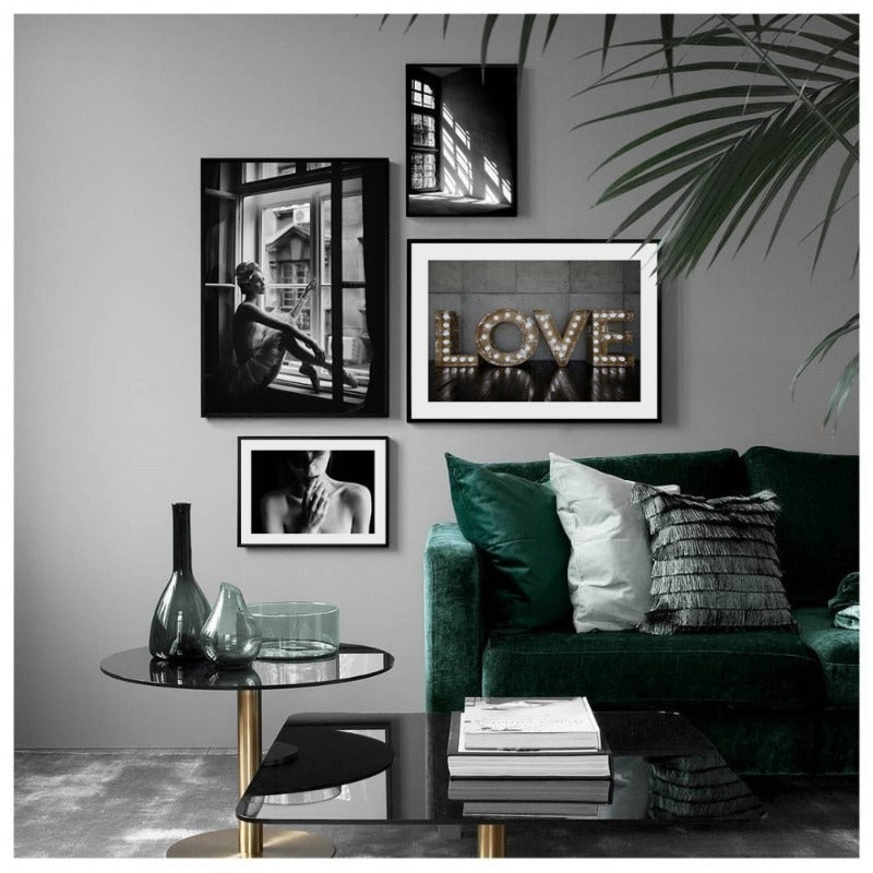 Nordic Scandinavian Interiors Love Print Girl - Canvas Picture