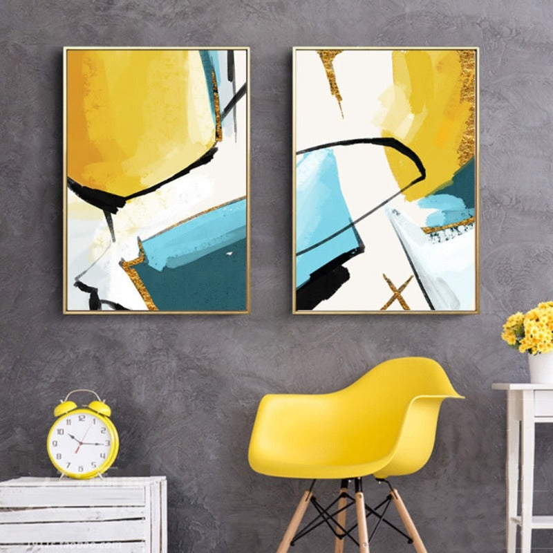 Flerfargede veggdekorasjoner – lerret malerier