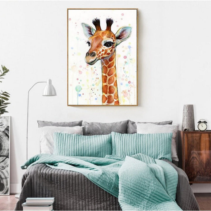 Baby Giraffe - Lerret Veggkunst Maleri | Skanto