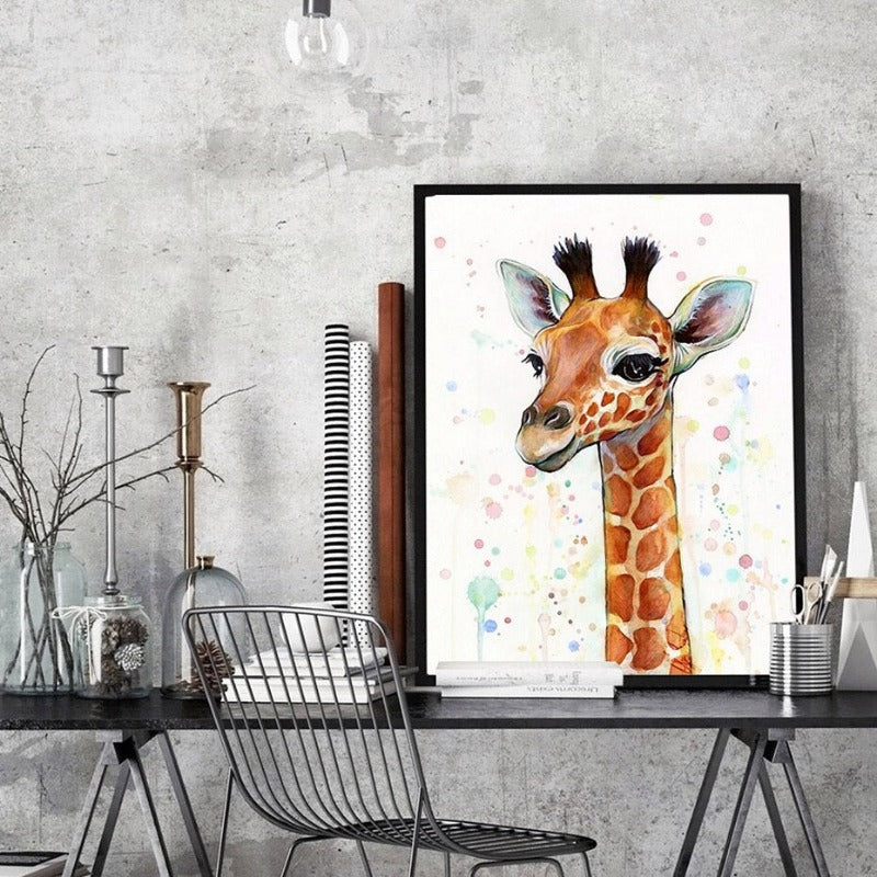 Baby Giraffe - Lerret Veggkunst Maleri | Skanto