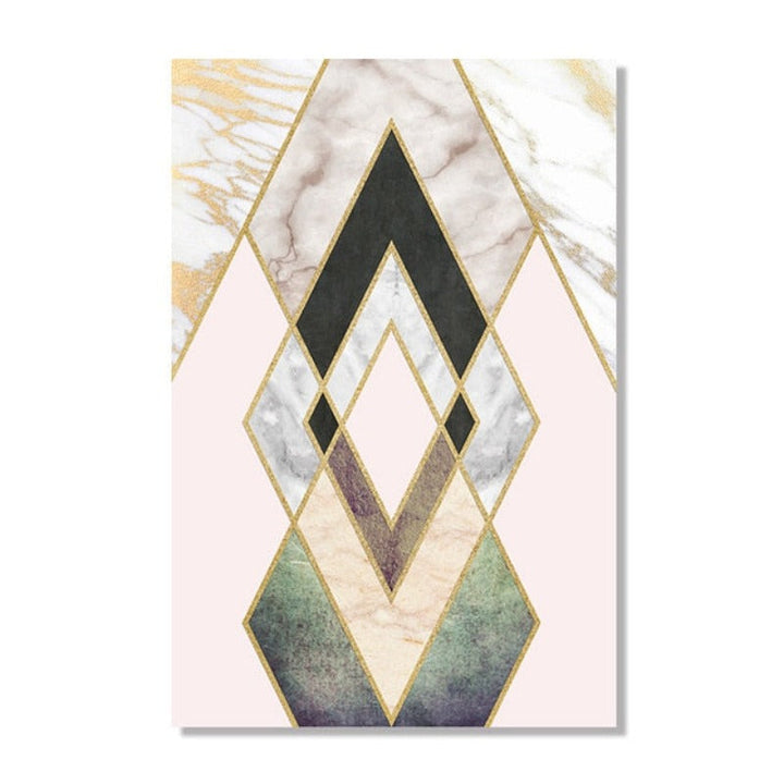 POP Pink Marmor - Lerret Veggkunst Maleri