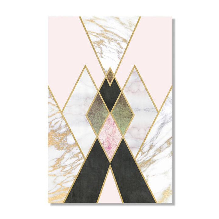 POP Pink Marmor - Lerret Veggkunst Maleri