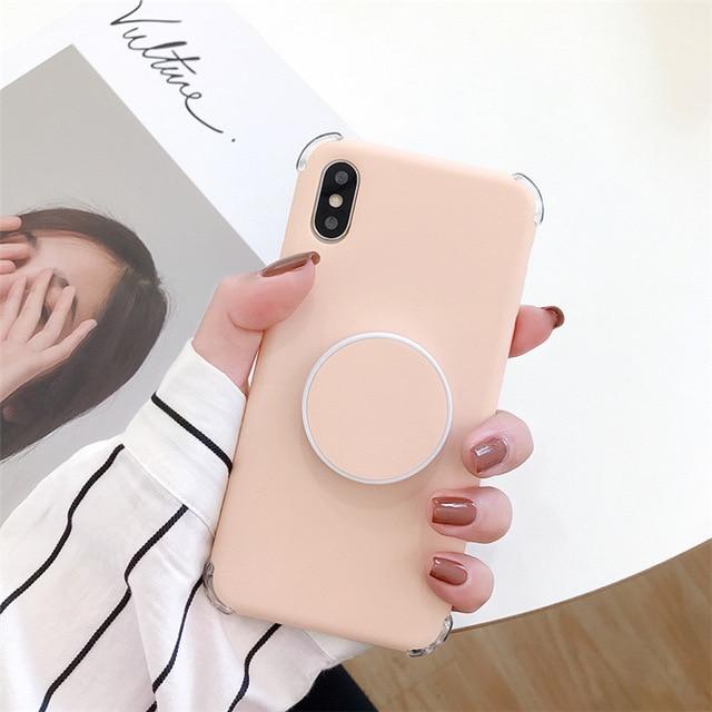Candee - Matt Silikon iPhone Deksel med Ring | Skanto